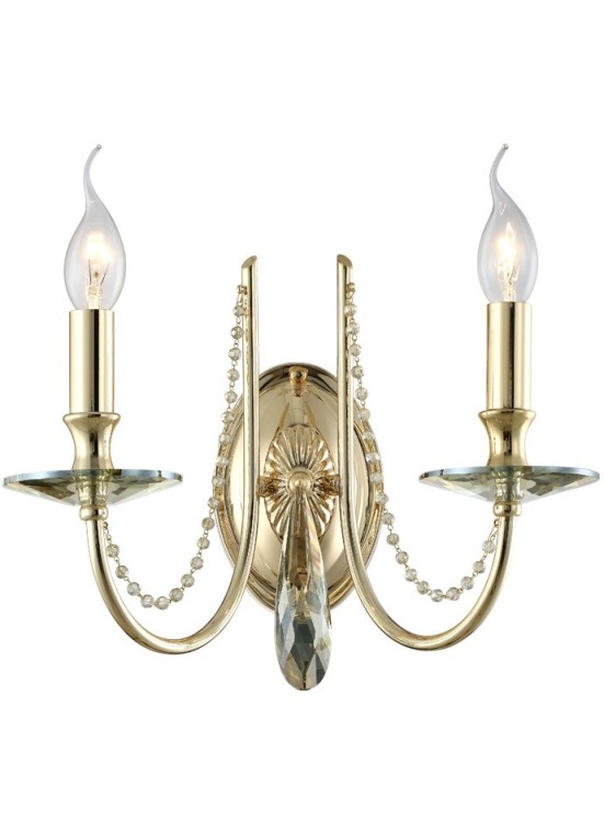 Бра Crystal Lux VICTORIA AP2 GOLD/AMBER VICTORIA ( Абажуры отдельно)