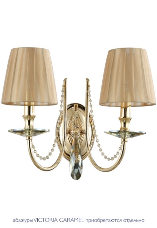 Бра Crystal Lux VICTORIA AP2 GOLD/AMBER VICTORIA ( Абажуры отдельно)