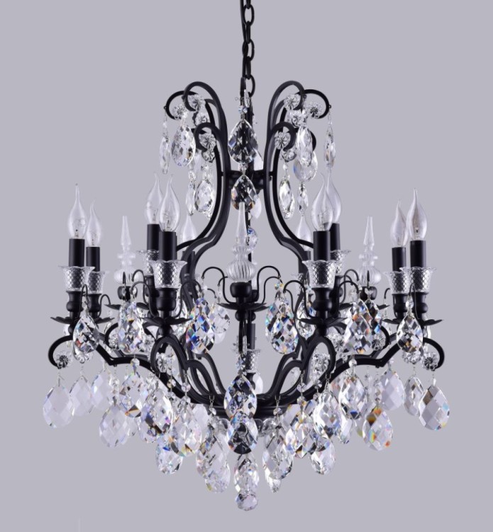 Подвесная люстра Crystal Lux MAGNIFICO SP13 BLACK/TRANSPARENT MAGNIFICO