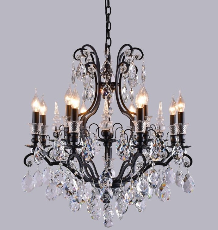 Подвесная люстра Crystal Lux MAGNIFICO SP13 BLACK/TRANSPARENT MAGNIFICO