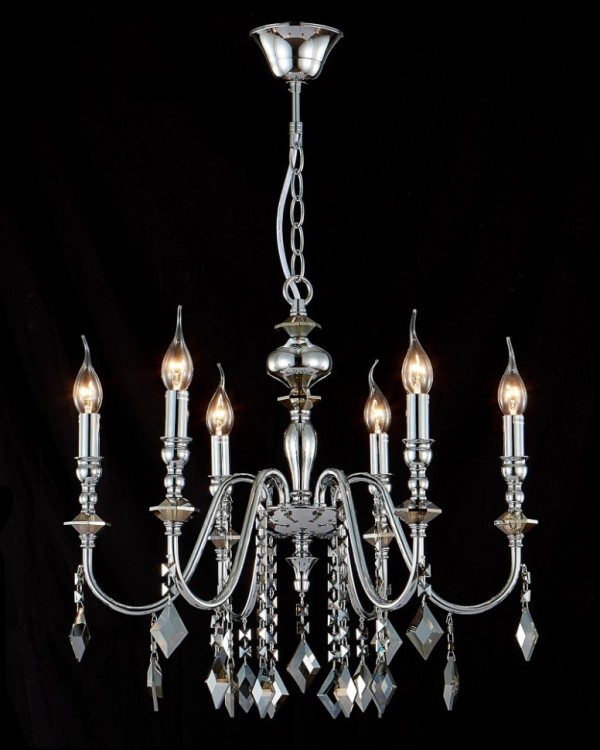 Подвесная люстра Crystal Lux MERCEDES SP6 CHROME/SMOKE MERCEDES