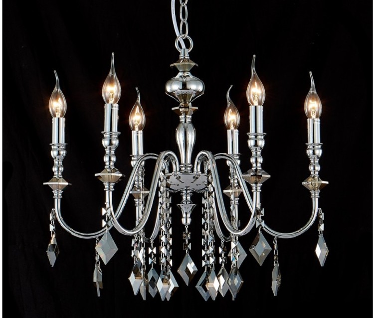 Подвесная люстра Crystal Lux MERCEDES SP6 CHROME/SMOKE MERCEDES