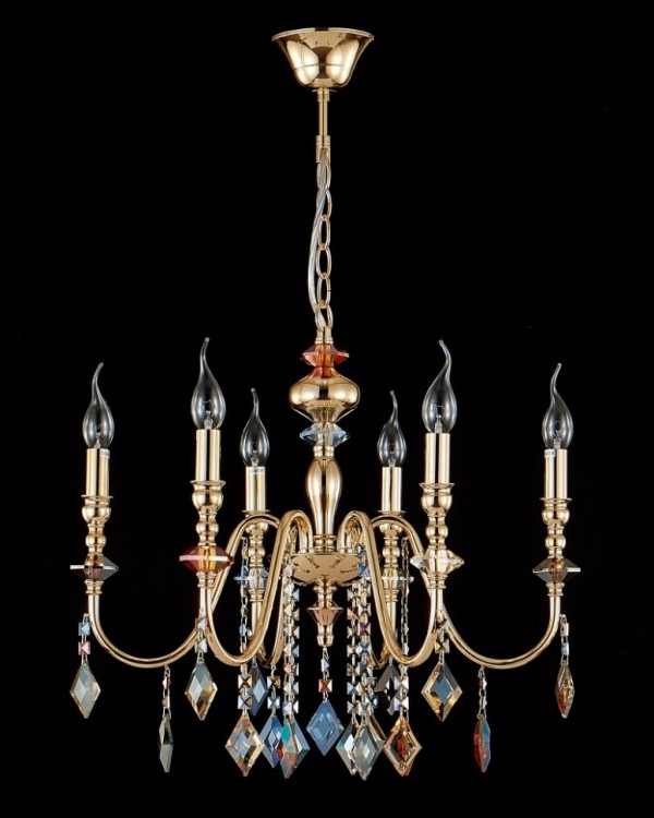 Подвесная люстра Crystal Lux MERCEDES SP6 GOLD/COLOR MERCEDES