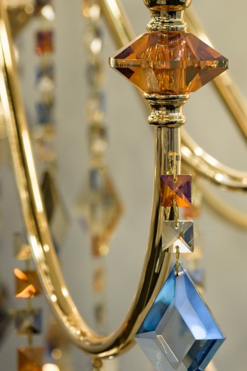 Подвесная люстра Crystal Lux MERCEDES SP6 GOLD/COLOR MERCEDES