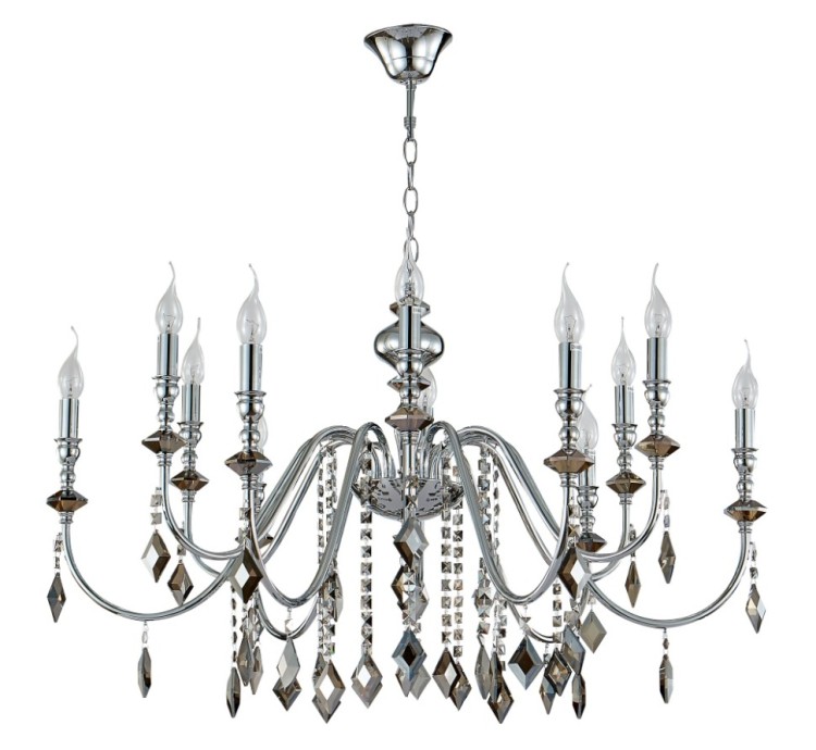 Подвесная люстра Crystal Lux MERCEDES SP6+6 CHROME/SMOKE MERCEDES