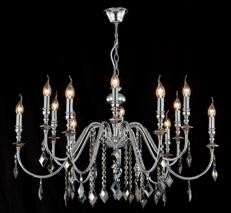 Подвесная люстра Crystal Lux MERCEDES SP6+6 CHROME/SMOKE MERCEDES