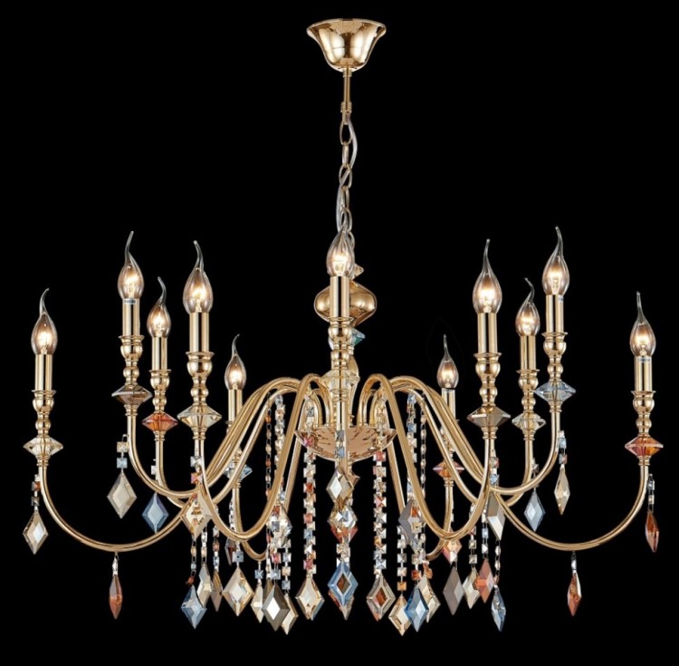 Подвесная люстра Crystal Lux MERCEDES SP6+6 GOLD/COLOR MERCEDES