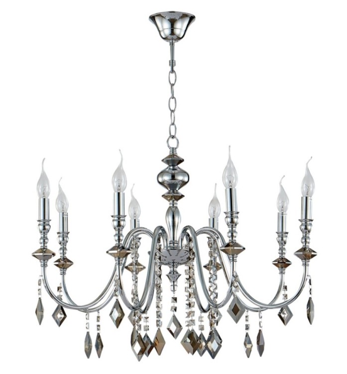 Подвесная люстра Crystal Lux MERCEDES SP8 CHROME/SMOKE MERCEDES