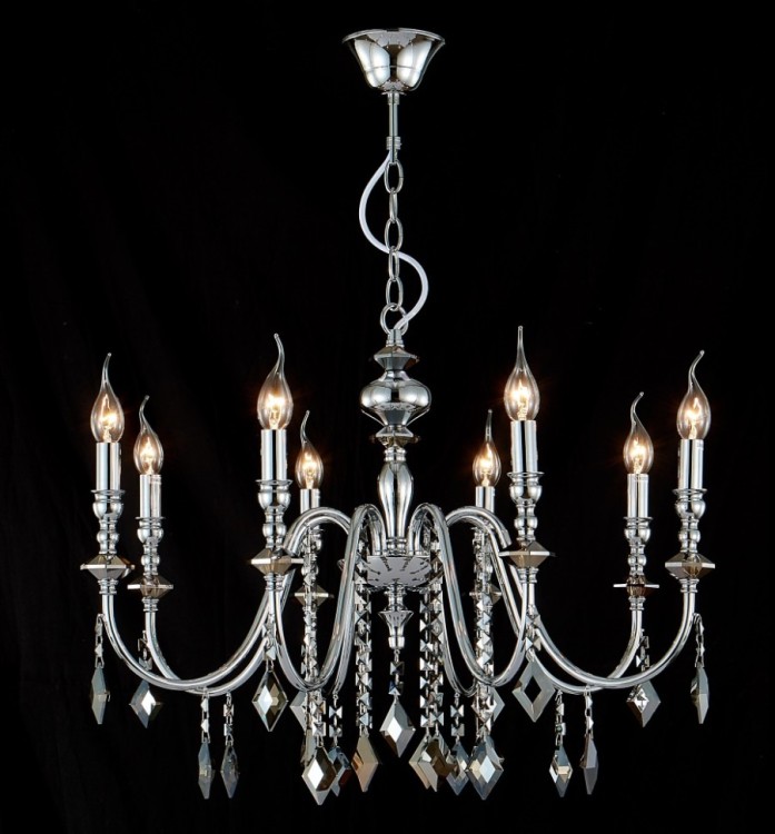 Подвесная люстра Crystal Lux MERCEDES SP8 CHROME/SMOKE MERCEDES