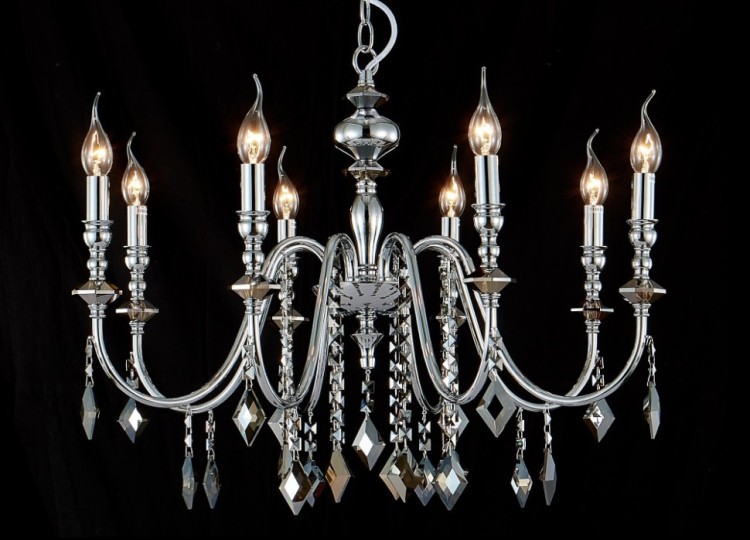 Подвесная люстра Crystal Lux MERCEDES SP8 CHROME/SMOKE MERCEDES