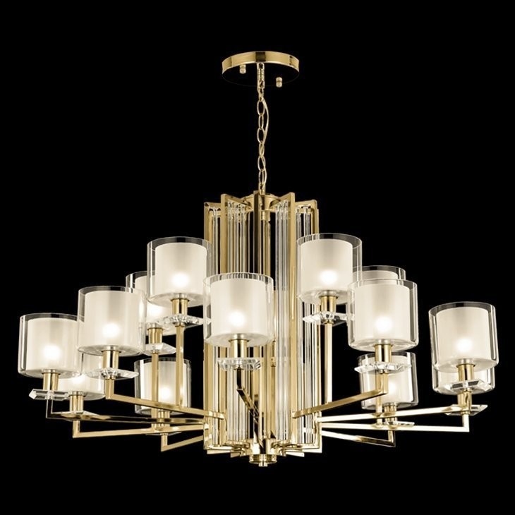 Люстра Crystal Lux NICOLAS SP-PL10+5 GOLD/WHITE