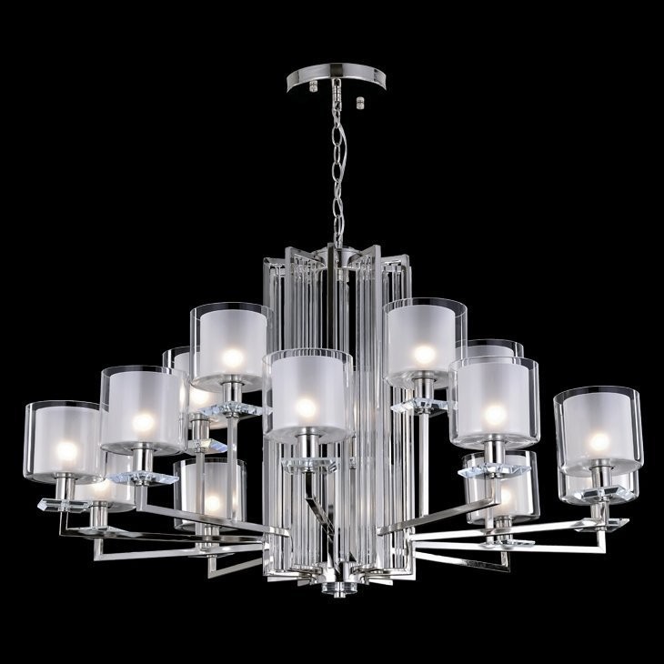 Люстра Crystal Lux NICOLAS SP-PL10+5 NICKEL/WHITE