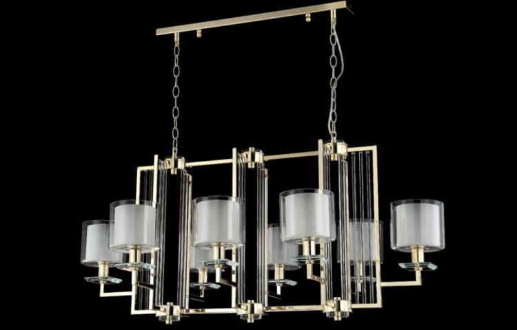 Подвесная люстра Crystal Lux NICOLAS SP8 L1000 GOLD/WHITE NICOLAS