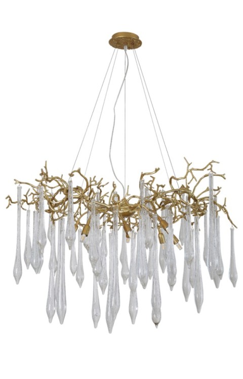 Подвесная люстра Crystal Lux REINA SP8 D1000 GOLD PEARL REINA