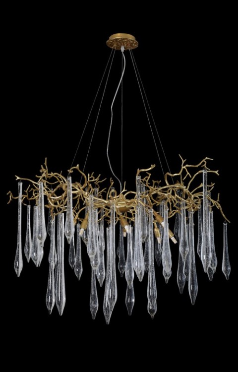 Подвесная люстра Crystal Lux REINA SP8 D1000 GOLD PEARL REINA