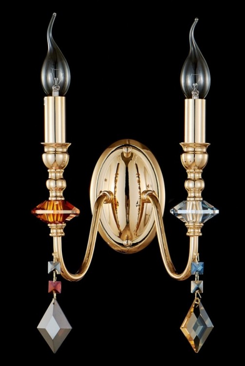 Бра Crystal Lux MERCEDES AP2 GOLD/COLOR MERCEDES