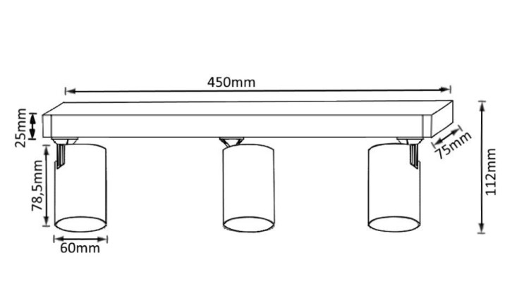 Накладной светильник CLT 017CW3 L450 BL
