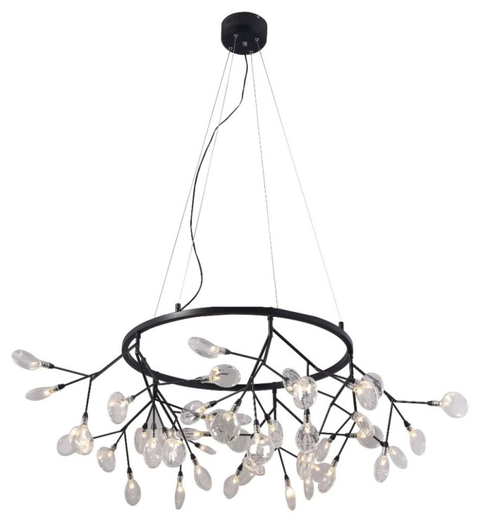 Подвесная люстра Crystal Lux EVITA SP45 D BLACK/TRANSPARENT EVITA