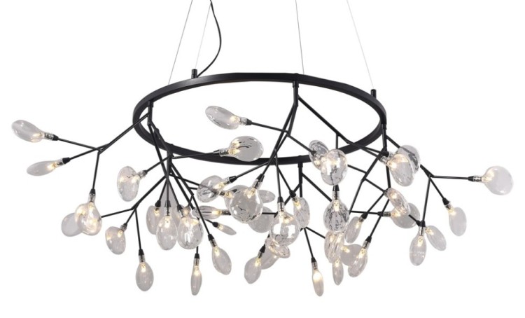 Подвесная люстра Crystal Lux EVITA SP45 D BLACK/TRANSPARENT EVITA