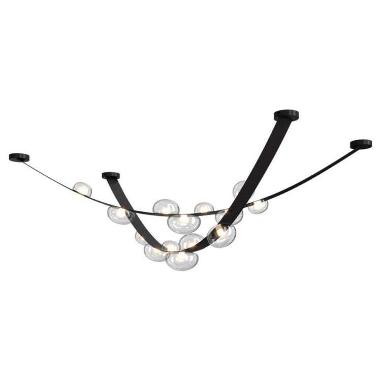 Светильник подвесной Crystal Lux BOSQUE SP7 L3000 BLACK/TRANSPARENT