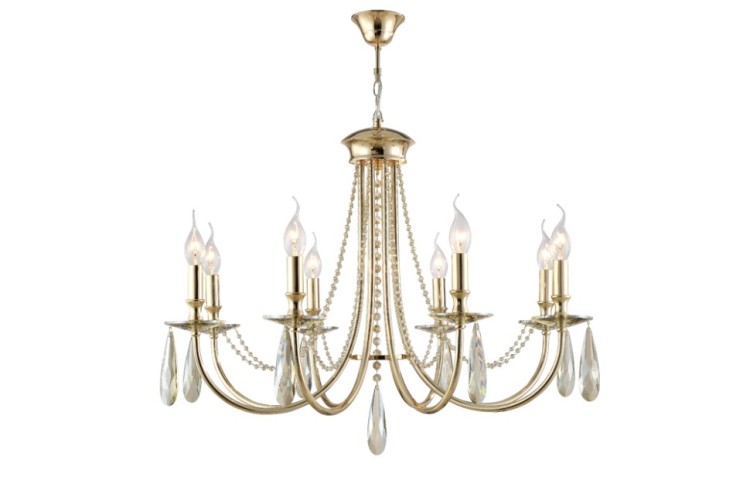 Подвесная люстра Crystal Lux VICTORIA SP8 GOLD/AMBER VICTORIA ( Абажуры отдельно)