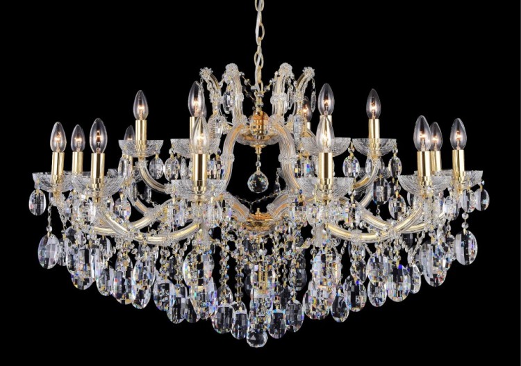 Подвесная люстра Crystal Lux HOLLYWOOD SP12+6 GOLD HOLLYWOOD